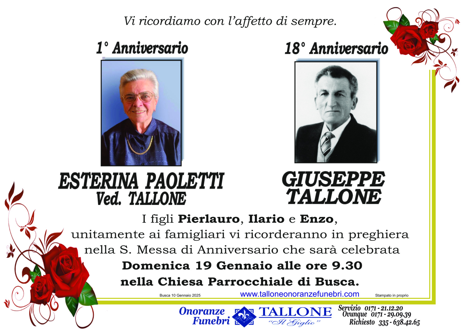 Esterina Paoletti e Giuseppe Tallone 